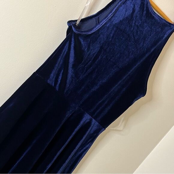 Speechless Navy Blue Faux Velvet Spaghetti Strap Dress Women's M New NWT - Picture 3 of 10